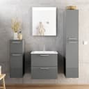 Badezimmerset MYBA XIV 4-teilig 120cm Grau/Hochglanz Grau