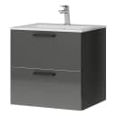 Waschtisch MYBA IV 60cm Grau/Hochglanz Grau | Grau