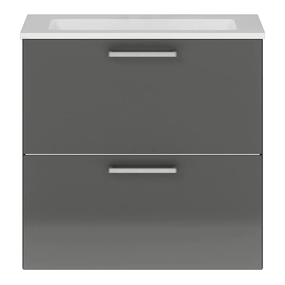 Waschtisch MYBA III 60cm Grau/Hochglanz Grau | Grau