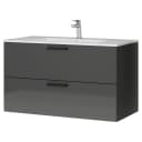 Waschtisch MYBA IV 100cm Weiß/Hochglanz Grau | Weiß