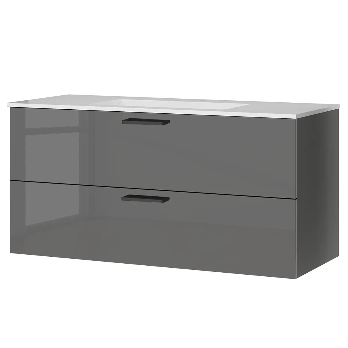 Waschtisch MYBA IV 120cm Weiß/Hochglanz Grau | Weiß