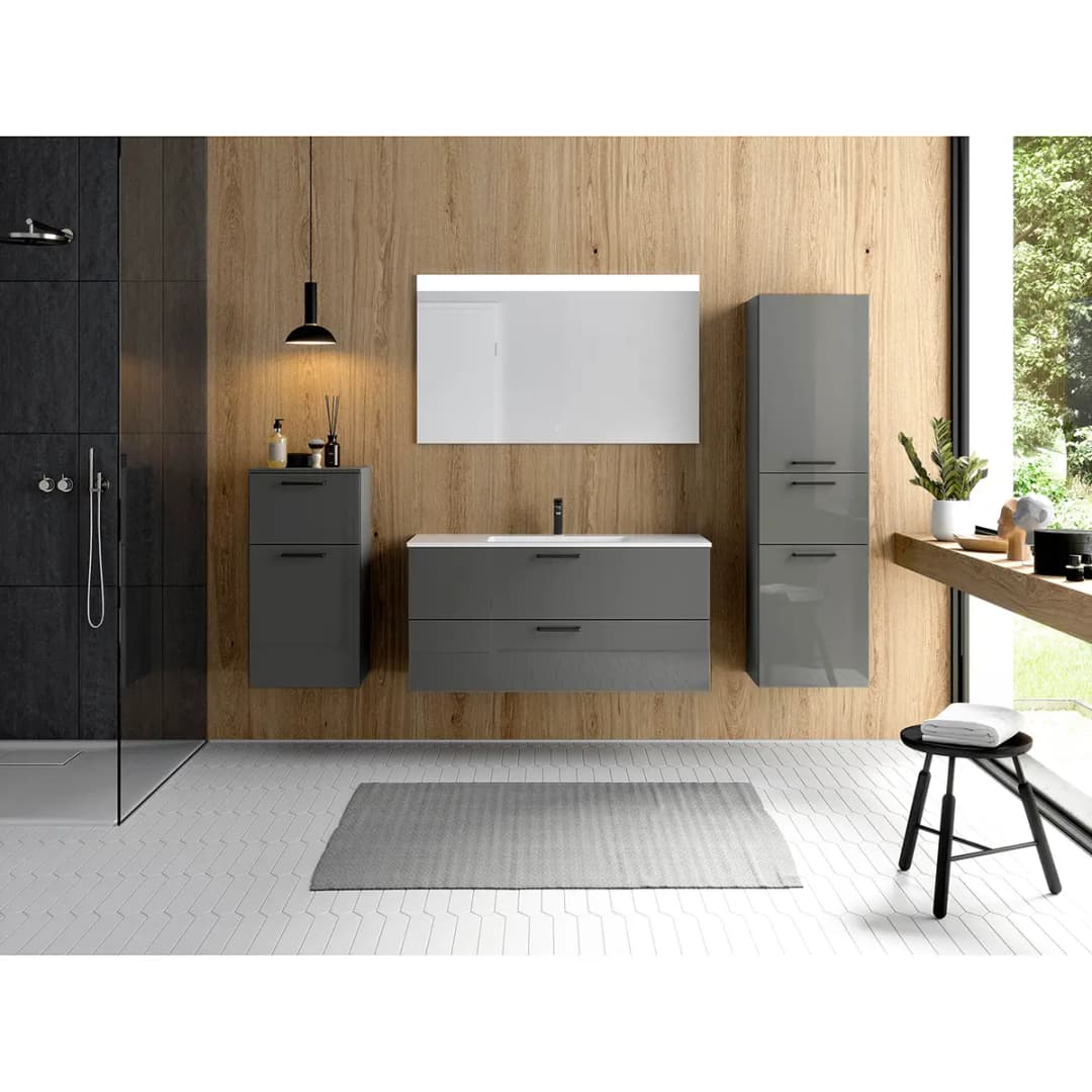 Waschtisch MYBA IV 120cm Weiß/Hochglanz Grau | Weiß