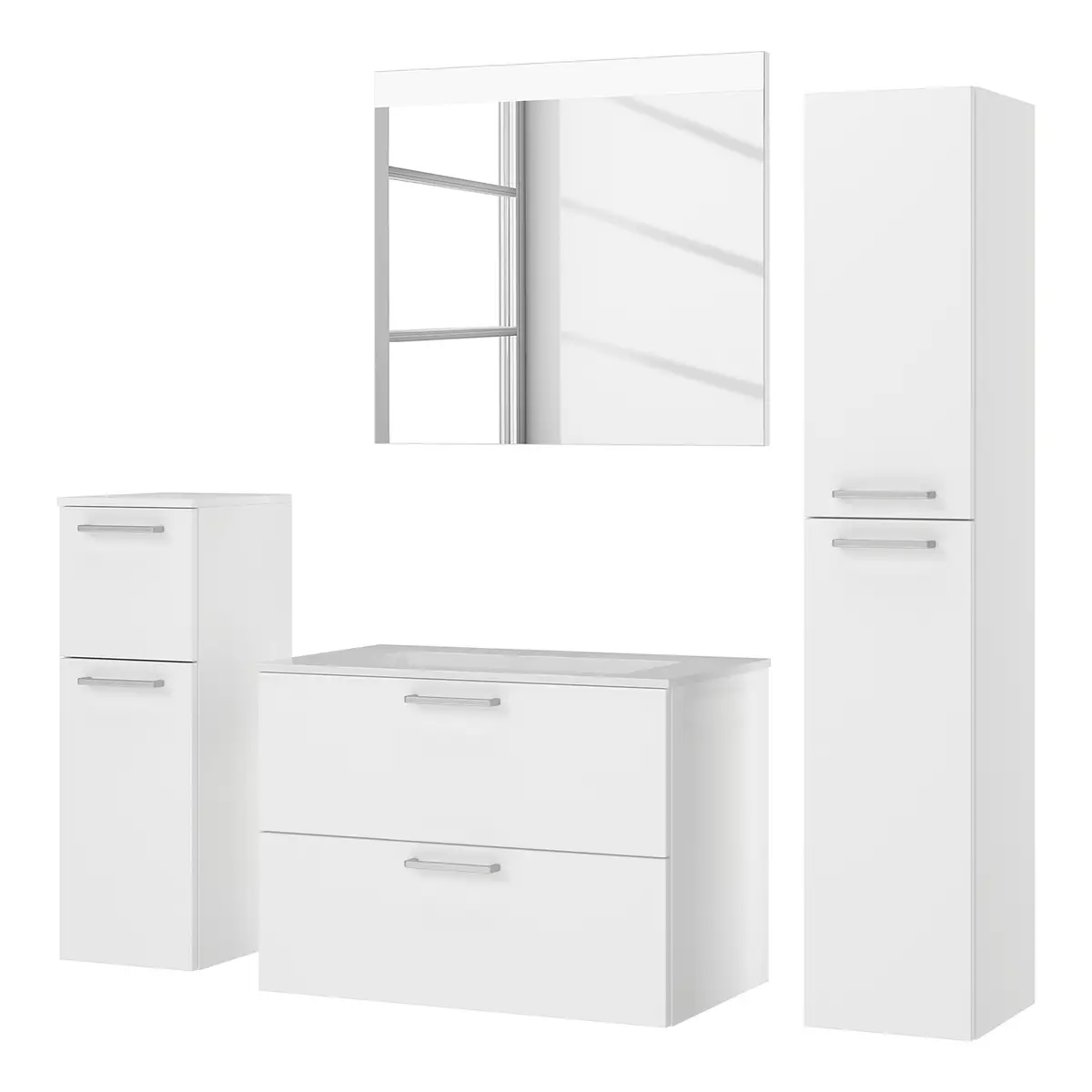Badezimmerset MYBA XIV 4-teilig 140cm Weiß/Weiß | Weiß