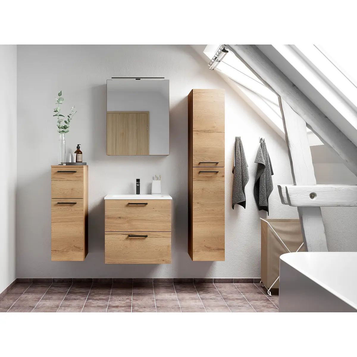 Badezimmerset MYBA XVII 4-teilig 120cm | Braun