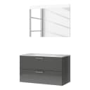 Badezimmerset MYBA IX 2-teilig 100cm Grau/Hochglanz Grau | Grau