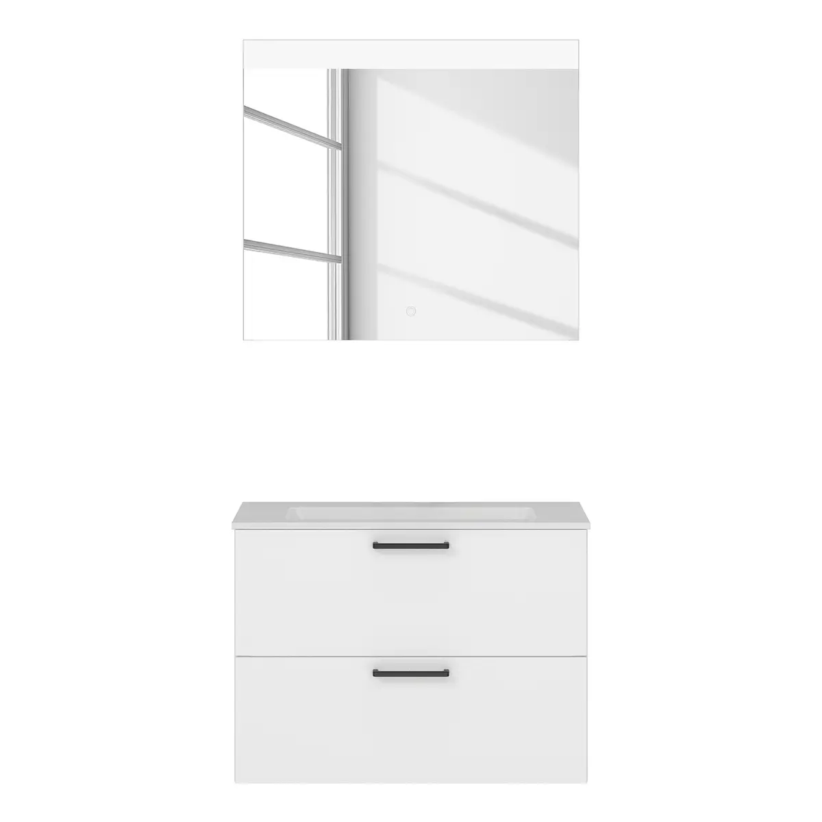 Badezimmerset MYBA XI 2-teilig 80cm Weiß/Weiß | Weiß