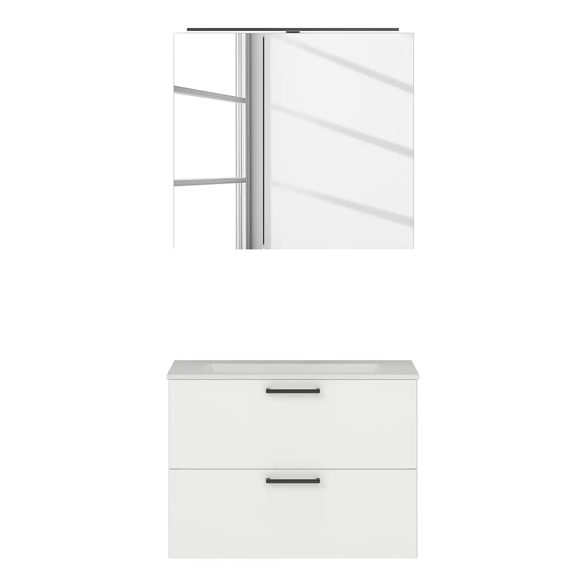 Badezimmerset MYBA XIII 2-teilig 80cm Weiß/Weiß | Weiß