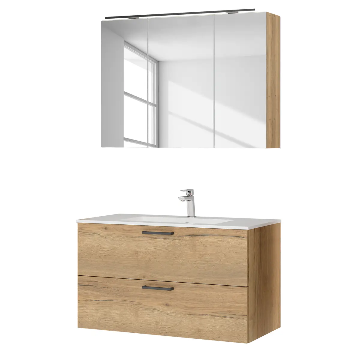 Badezimmerset MYBA XIII 2-teilig 100cm | Braun