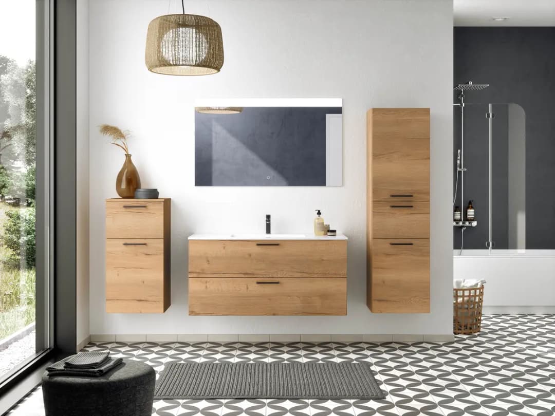 Badezimmerset MYBA XI 2-teilig 120cm | Braun