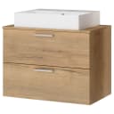 Waschtisch MYBA VII 80cm Weiß/Eiche Dekor | Holztöne