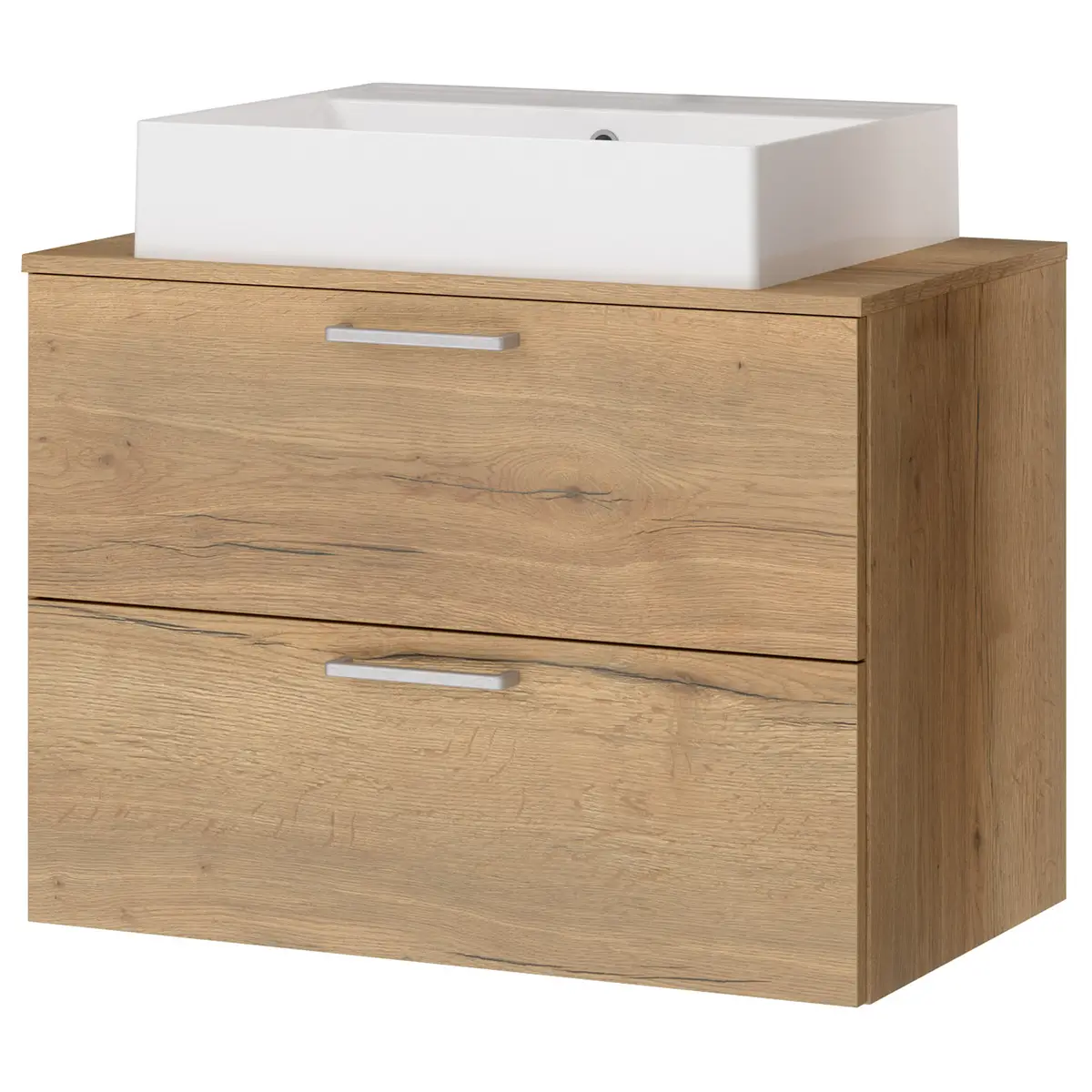 Waschtisch MYBA VII 80cm Weiß/Eiche Dekor | Holztöne
