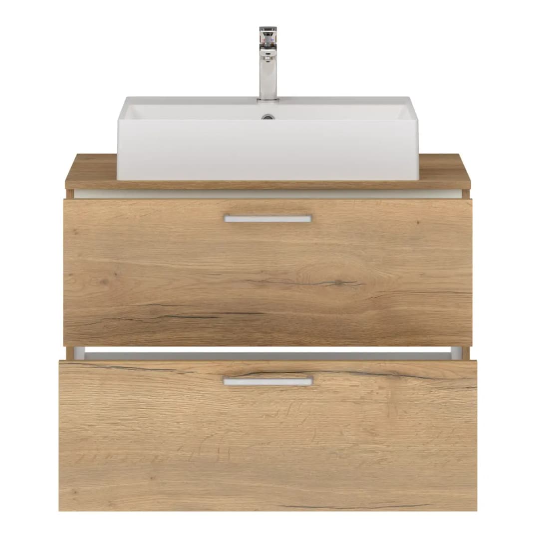 Waschtisch MYBA VII 80cm Weiß/Eiche Dekor | Holztöne