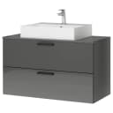 Waschtisch MYBA VIII 100cm Weiß/Hochglanz Grau | Weiß