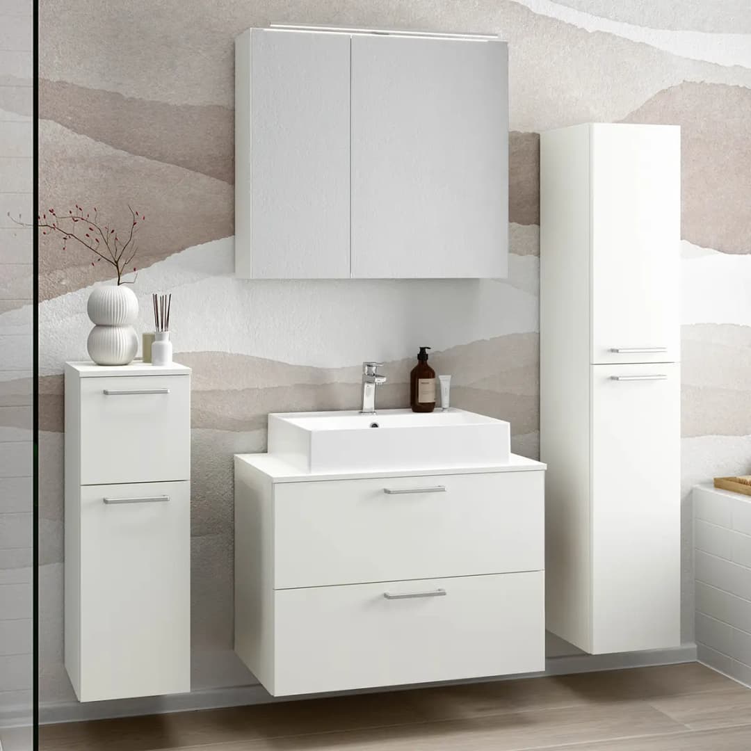 Badezimmerset MYBA XXXII 140cm Weiß/Weiß | Weiß