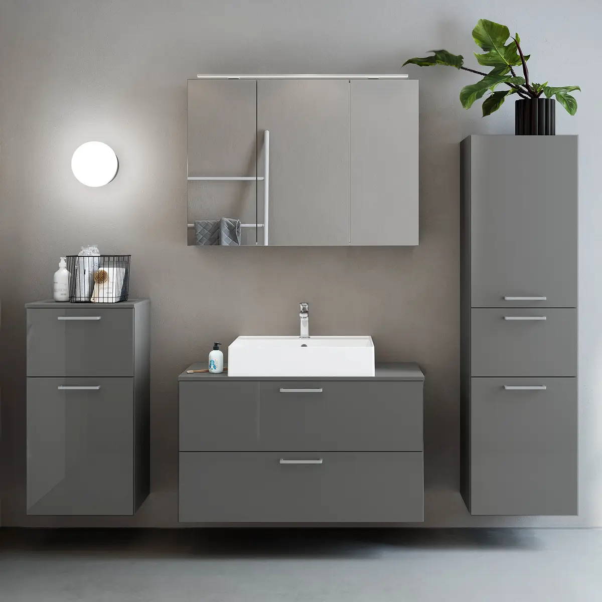 Badezimmerset MYBA XXXII 4-teilig | Grau