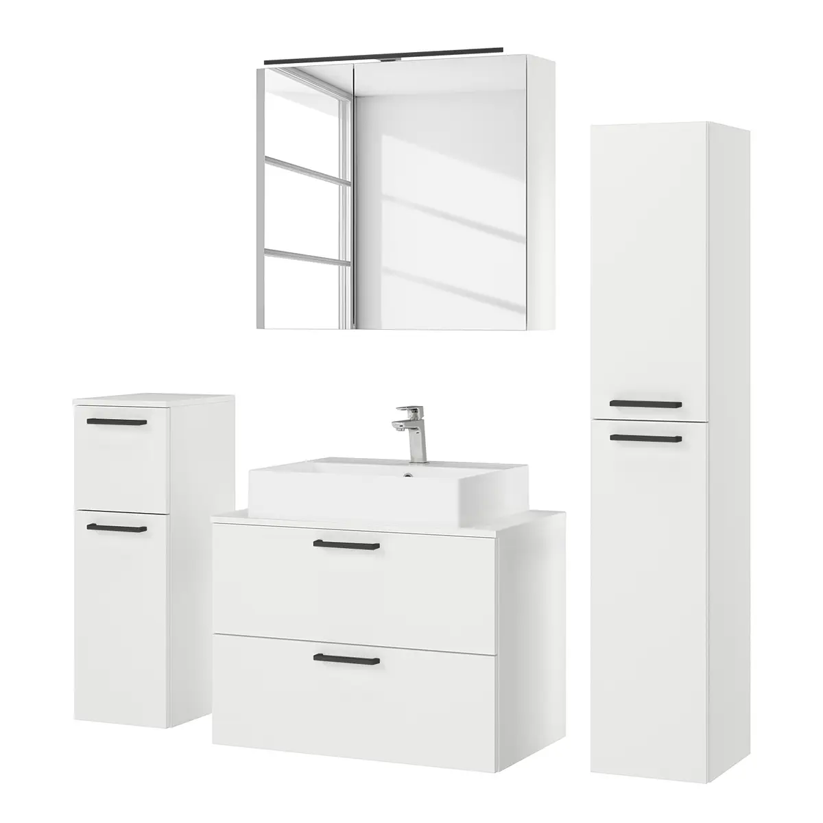 Badezimmerset MYBA XXXIII 4-teilig 140cm Weiß/Weiß | Weiß