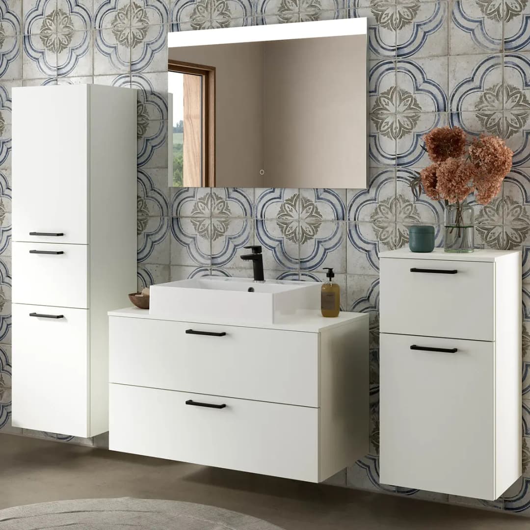 Badezimmerset MYBA XXXI 4-teilig 190cm Weiß/Weiß | Weiß