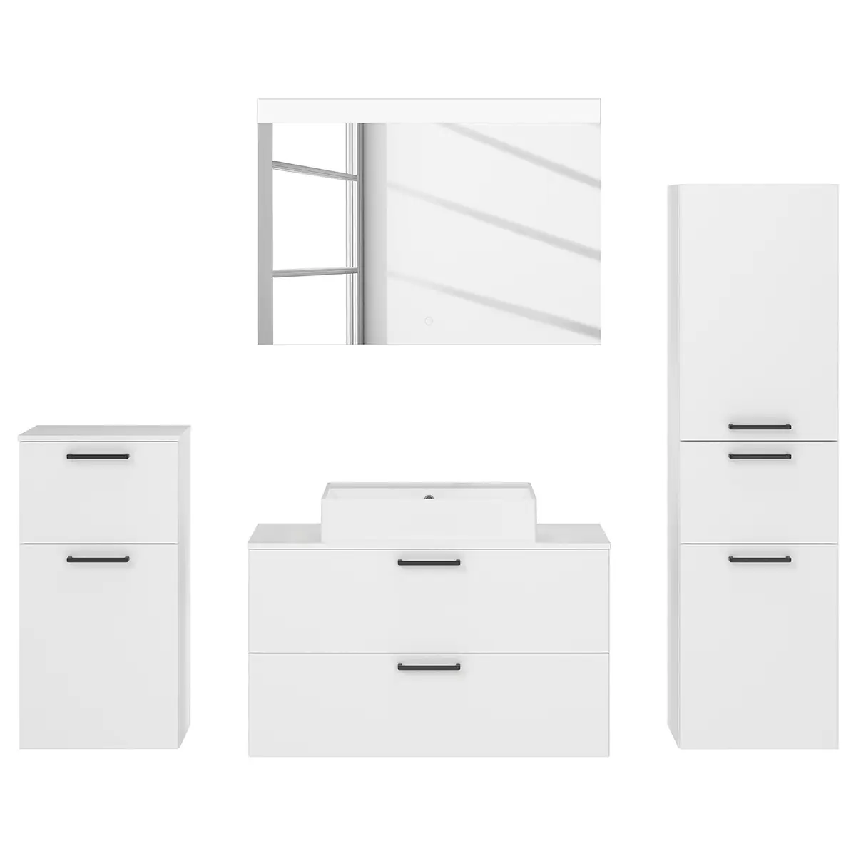 Badezimmerset MYBA XXXI 4-teilig 190cm Weiß/Weiß | Weiß