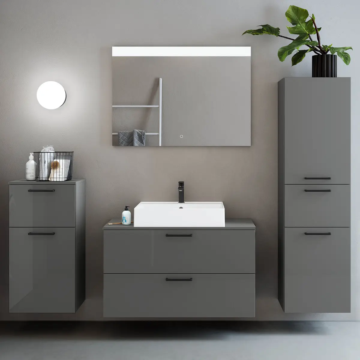 Badezimmerset MYBA XXXI 4-teilig | Grau