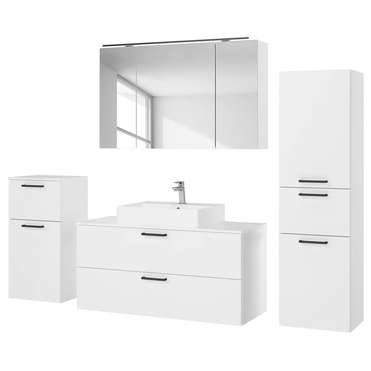 Badezimmerset MYBA XXXIII 4-teilig 210cm Weiß/Weiß | Weiß