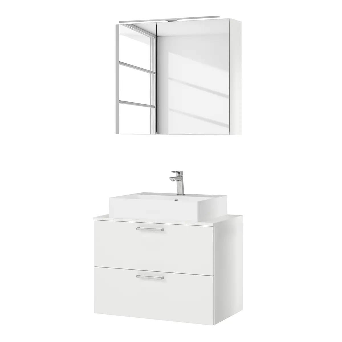 Badezimmerset MYBA XXVIII 2-teilig 80cm Weiß/Weiß | Weiß