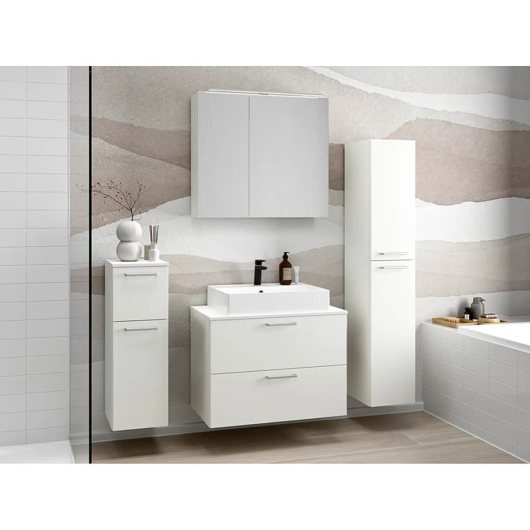 Badezimmerset MYBA XXVIII 2-teilig 80cm Weiß/Weiß | Weiß