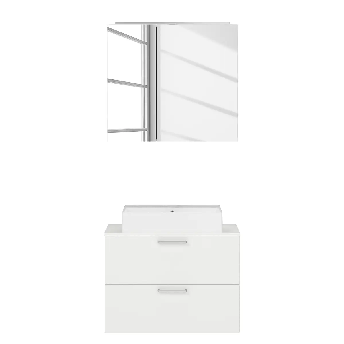 Badezimmerset MYBA XXVIII 2-teilig 80cm Weiß/Weiß | Weiß