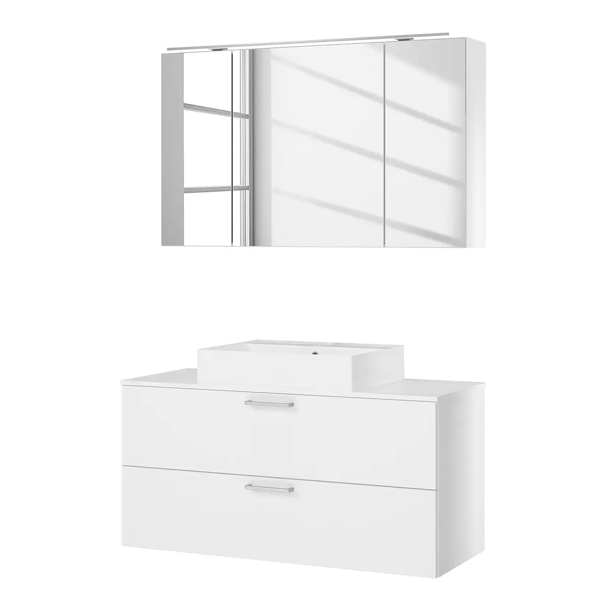 Badezimmerset MYBA XXVIII 2-teilig 120cm Weiß/Weiß | Weiß