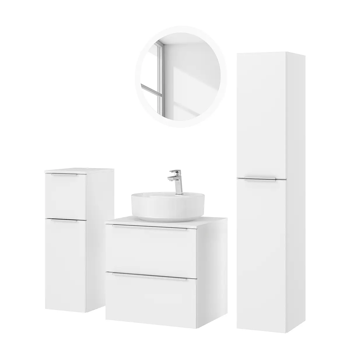 Badezimmerset MYBA LII 4-teilig 120cm Weiß/Weiß | Weiß