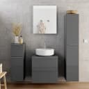 Badezimmerset MYBA XXXVIII 4-teilig 120cm Grau/Hochglanz Grau | Grau