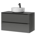 Waschtisch MYBA X 100cm Weiß/Hochglanz Grau | Grau