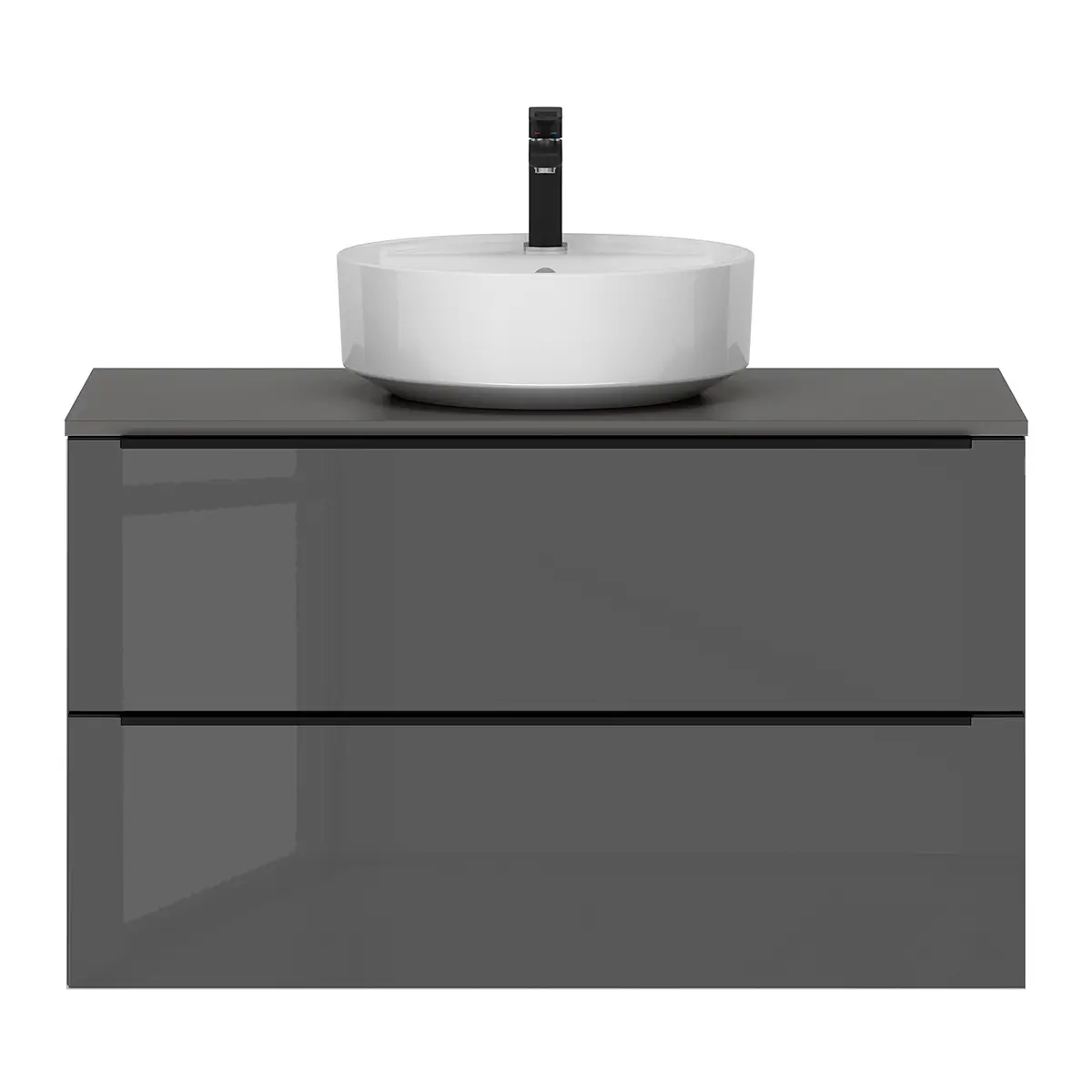 Waschtisch MYBA X 100cm Weiß/Hochglanz Grau | Grau