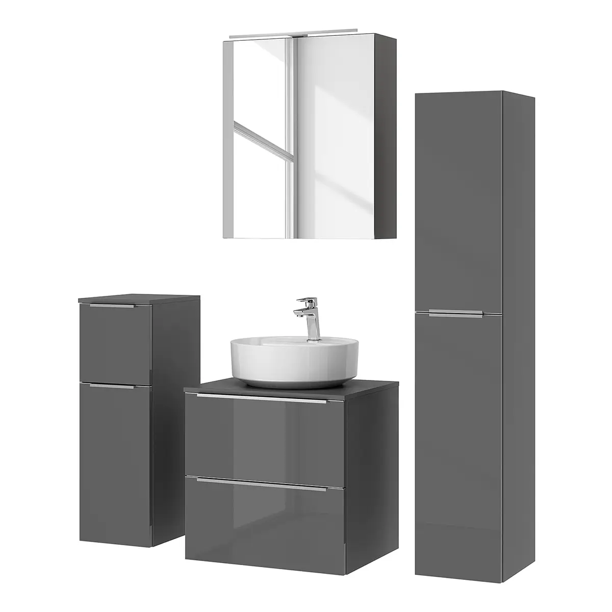 Badezimmerset MYBA XL 4-teilig | Grau