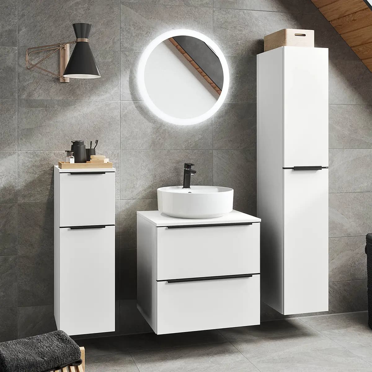 Badezimmerset MYBA LIII 4-teilig 120cm Weiß/Weiß | Weiß