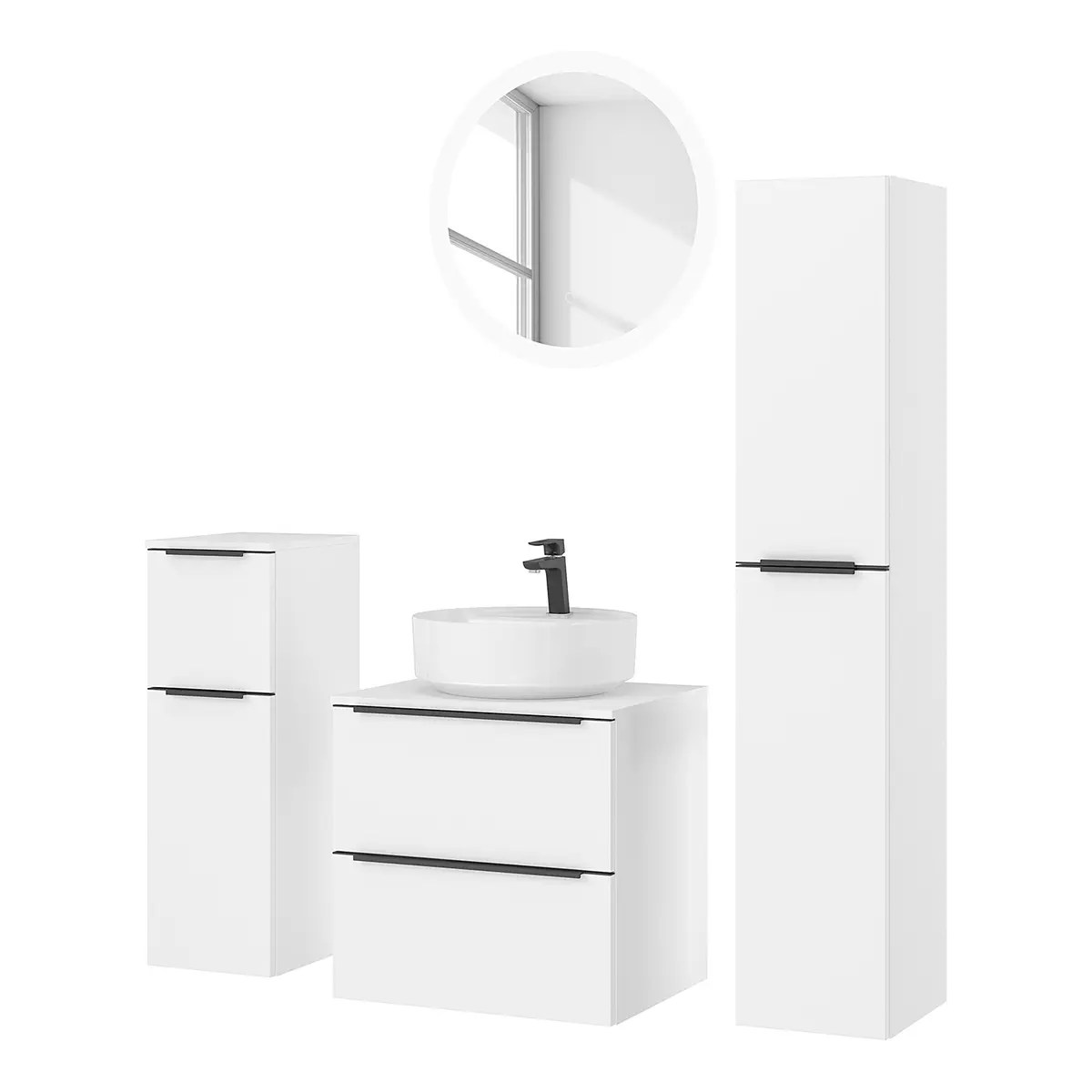 Badezimmerset MYBA LIII 4-teilig 120cm Weiß/Weiß | Weiß