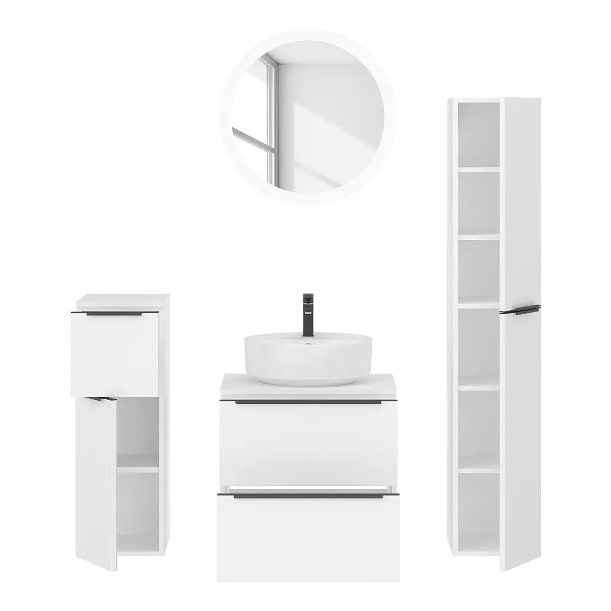 Badezimmerset MYBA LIII 4-teilig 120cm Weiß/Weiß | Weiß