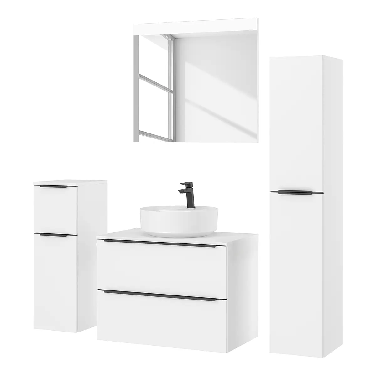 Badezimmerset MYBA XXXIX 4-teilig 140cm Weiß/Weiß | Weiß