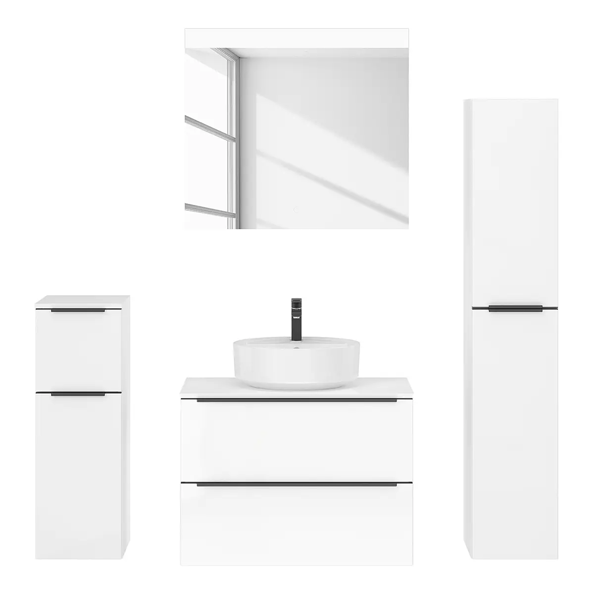 Badezimmerset MYBA XXXIX 4-teilig 140cm Weiß/Weiß | Weiß