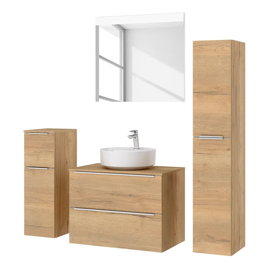 Badezimmerset MYBA XXXVIII 4-teilig 140cm Braun/Eiche Dekor