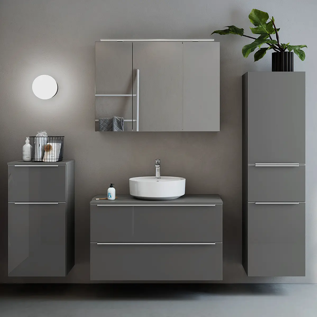 Badezimmerset MYBA XL | Grau