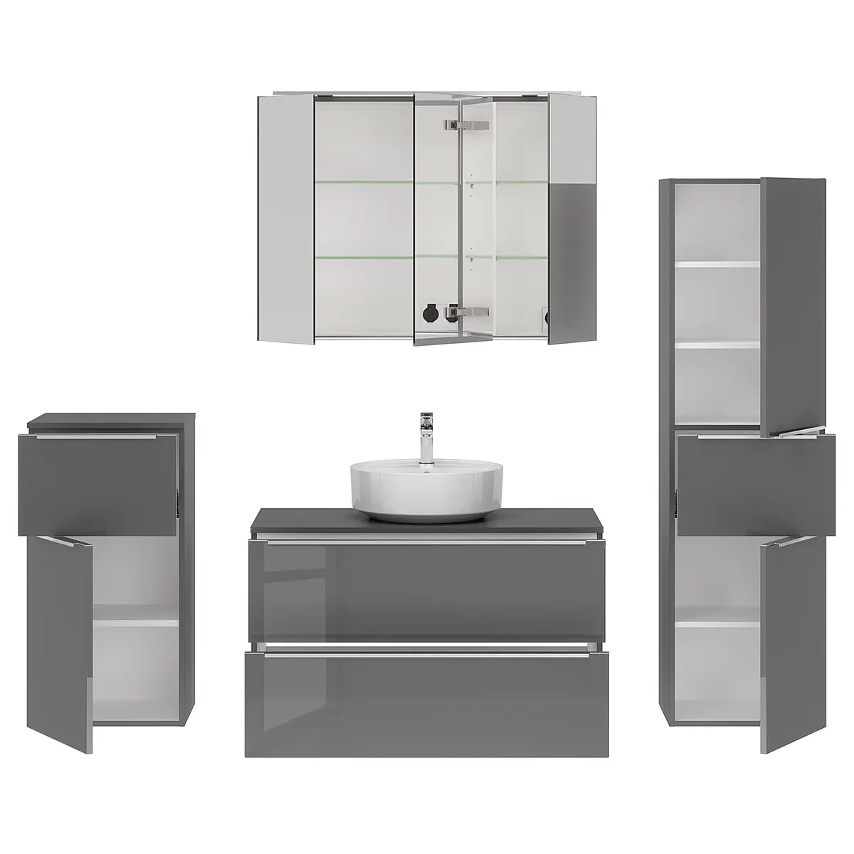 Badezimmerset MYBA XL | Grau