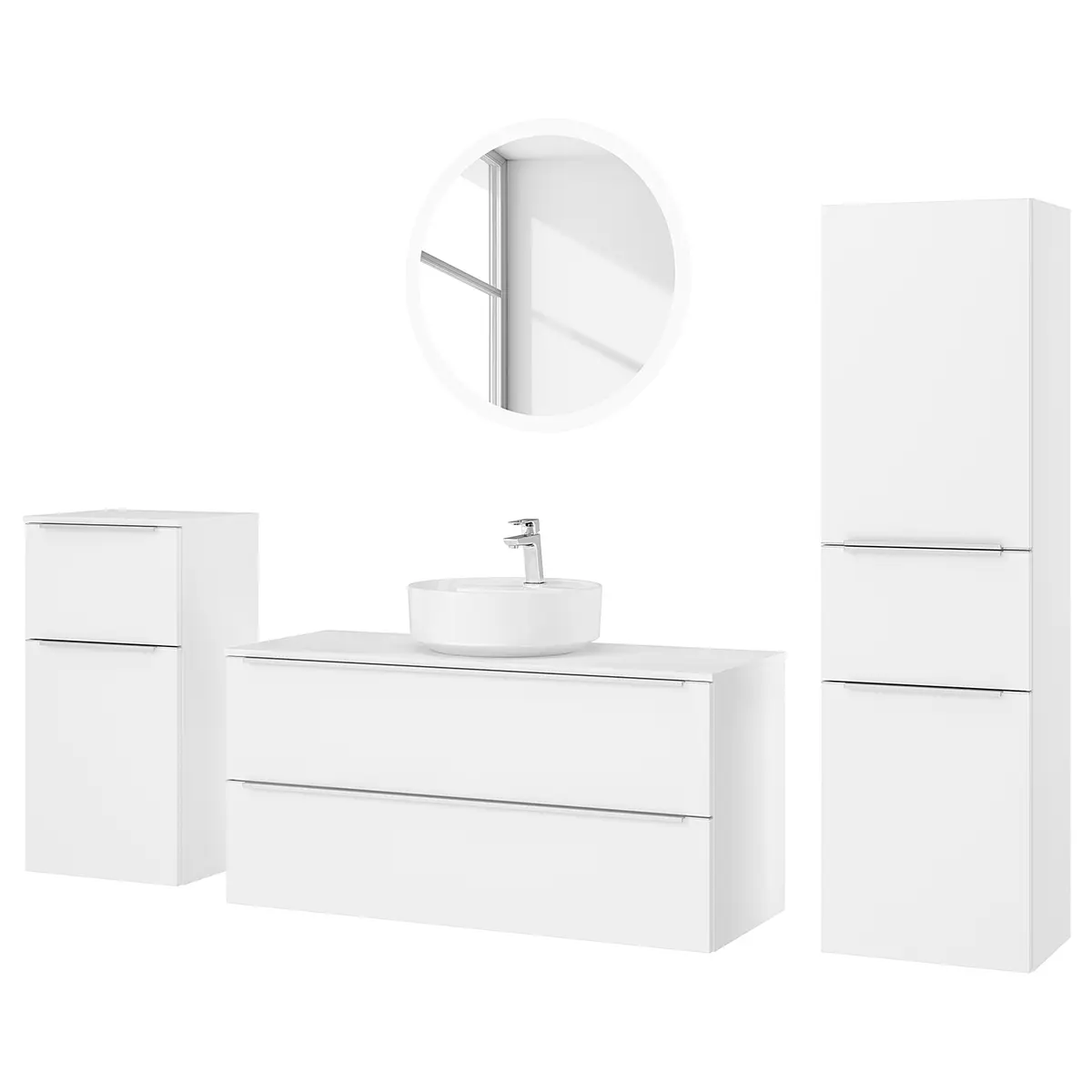 Badezimmerset MYBA LII 4-teilig 210cm Weiß/Weiß | Weiß