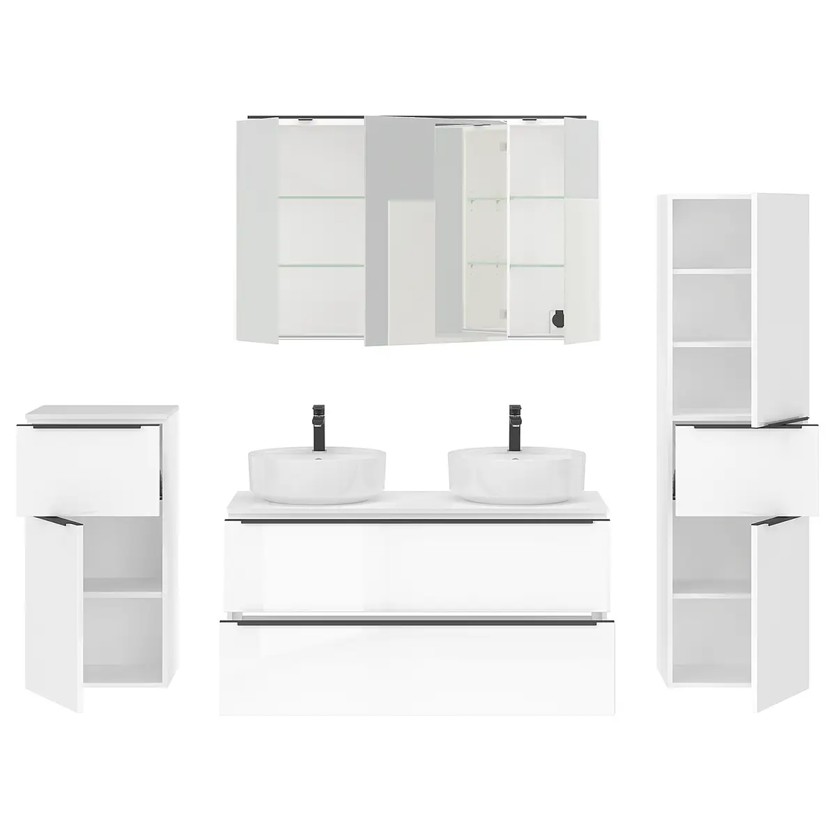 Badezimmerset MYBA XLIX 4-teilig | Weiß