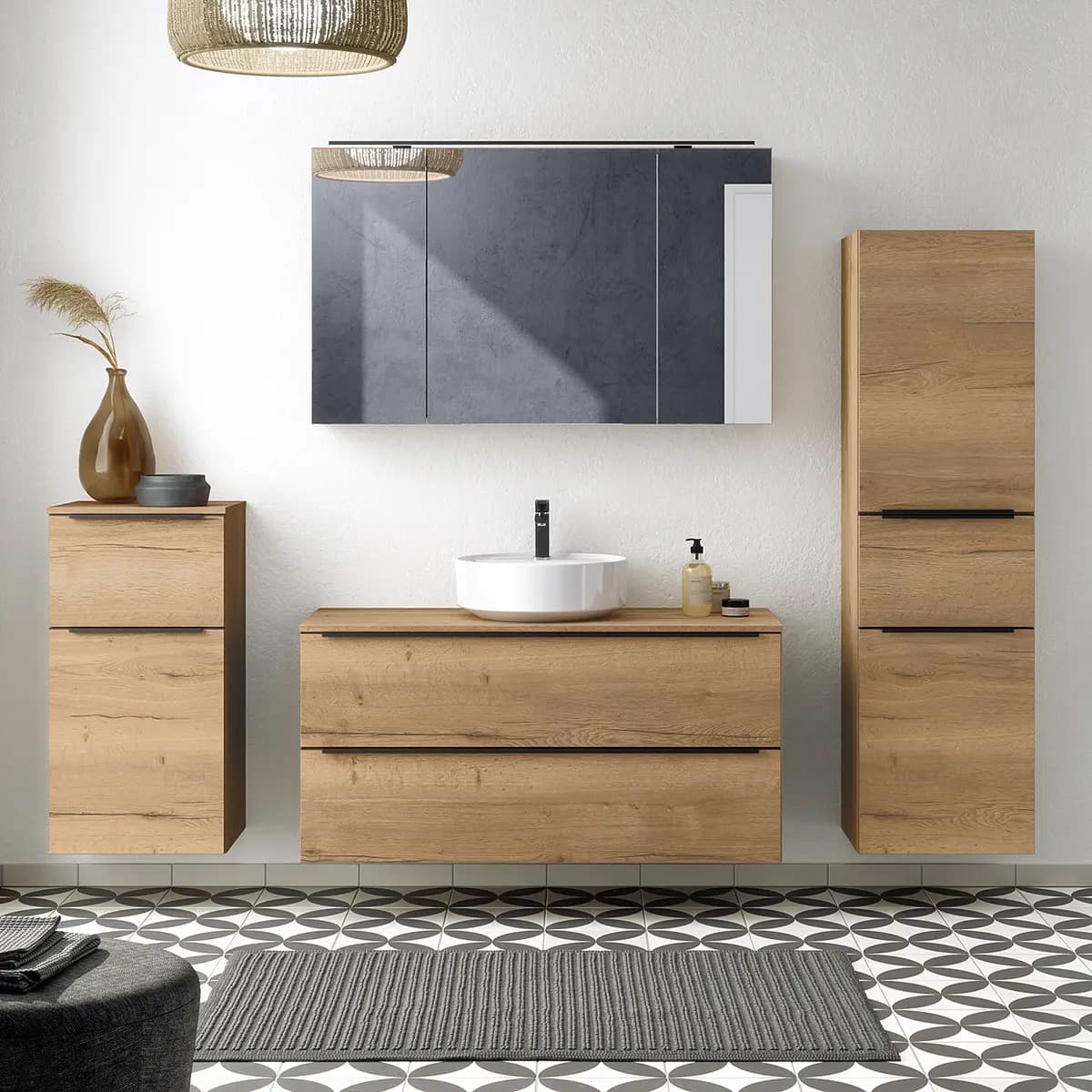 Badezimmerset MYBA XLI 4-teilig 210cm | Braun