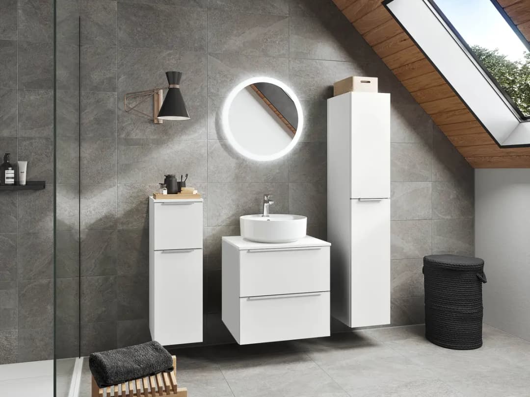 Badezimmerset MYBA L 2-teilig 60cm Weiß/Weiß | Weiß