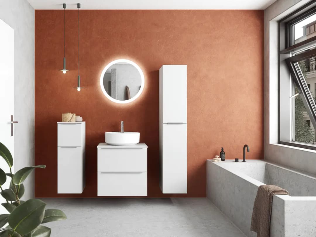 Badezimmerset MYBA L 2-teilig 60cm Weiß/Hochglanz Weiß | Weiß