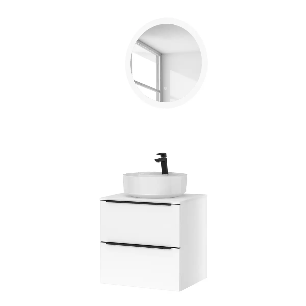 Badezimmerset MYBA LI 2-teilig 60cm Weiß/Weiß | Weiß