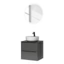 Badezimmerset MYBA LI 2-teilig 60cm Grau/Hochglanz Grau | Grau