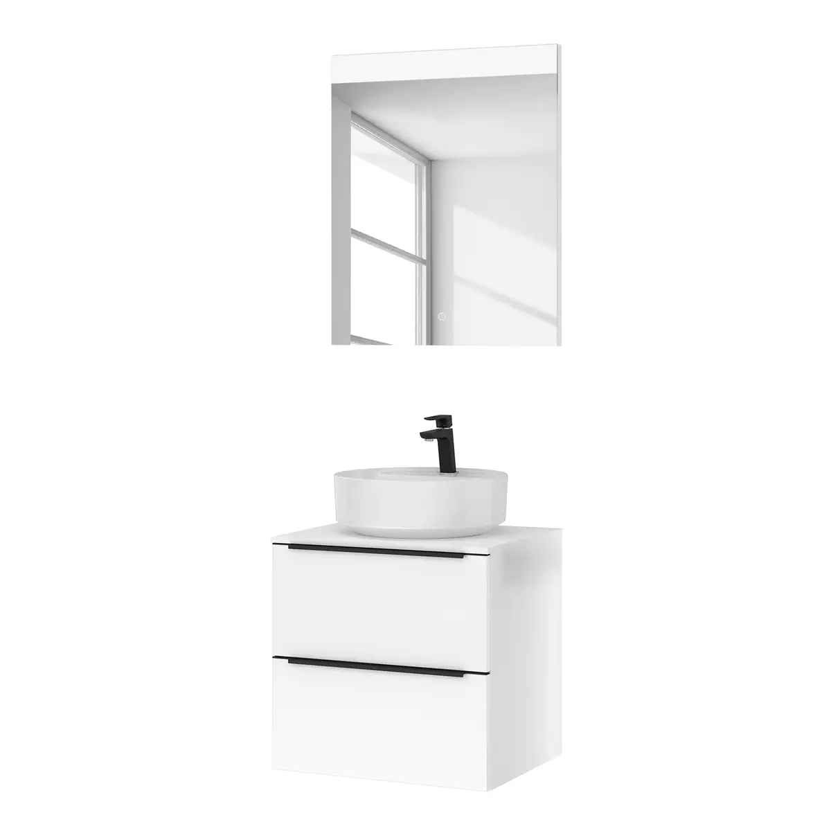 Badezimmerset MYBA XXXV 2-teilig 60cm Weiß/Hochglanz Weiß | Weiß