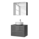 Badezimmerset MYBA XXXVI 2-teilig 80cm Grau/Hochglanz Grau